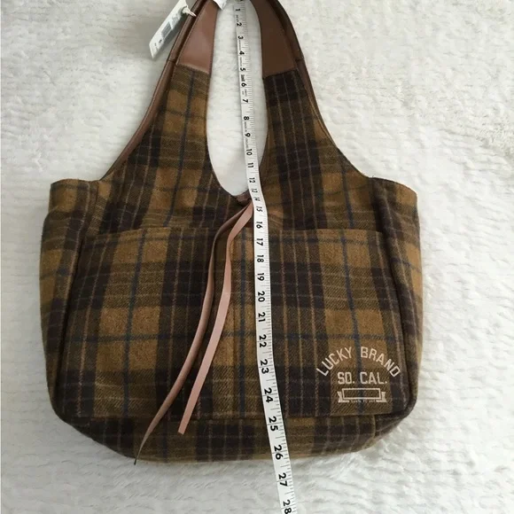Lucky brand hobo topanga tan plaid bag nwt - Picture 3 of 13